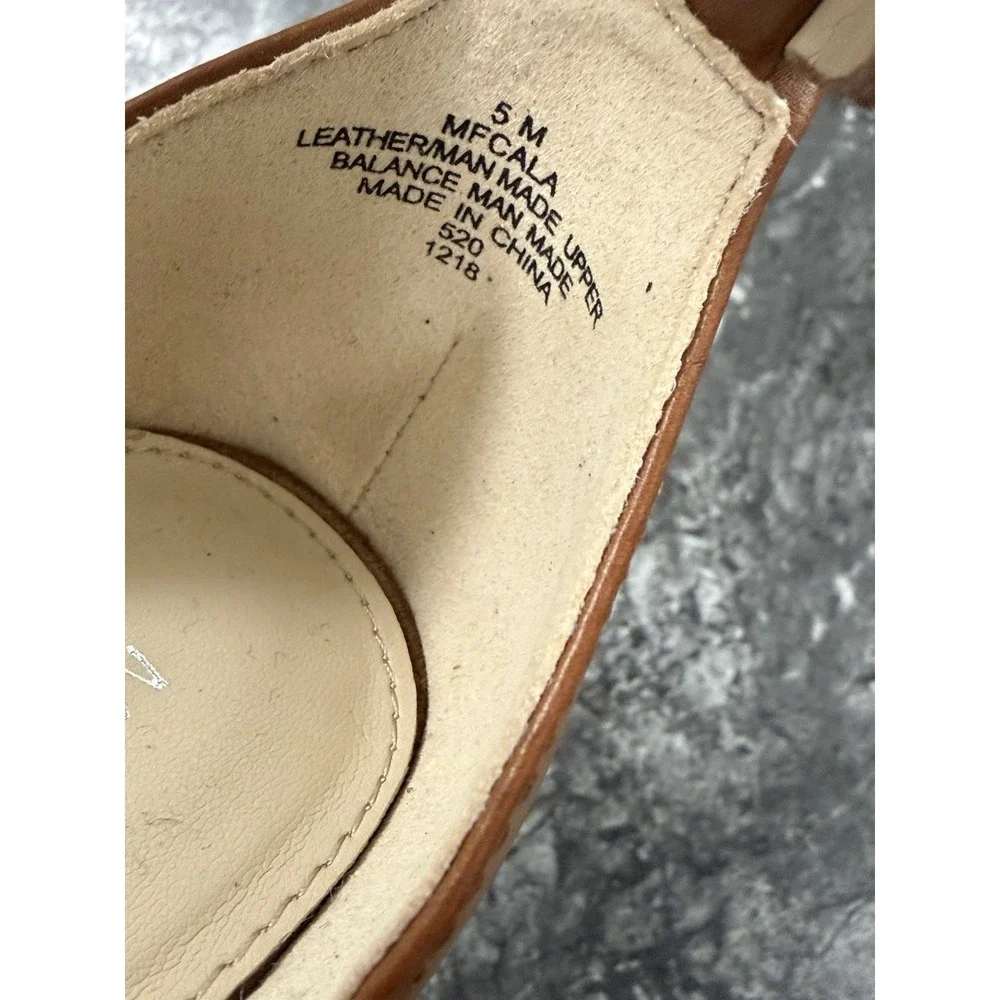 Marc Fisher Cala Platform Leather Suede Wedge Espadrille Sandal Y2K Chunky 5M
